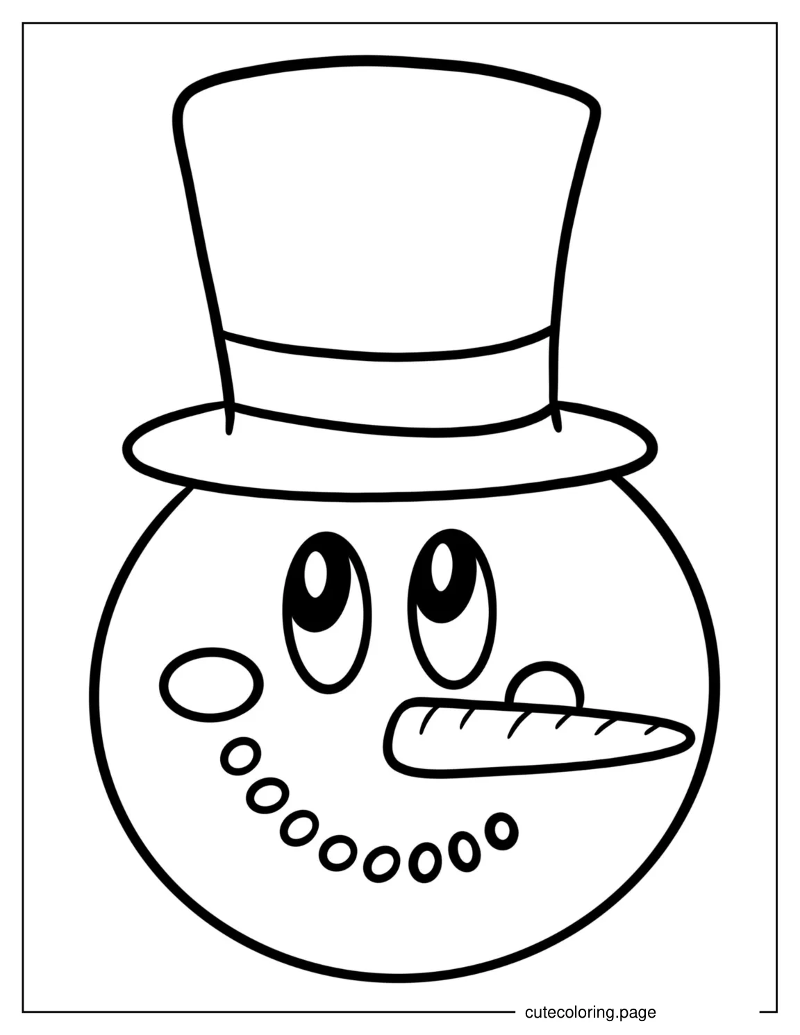 Easy Snowman Face To Color For Preschoolers coloring page