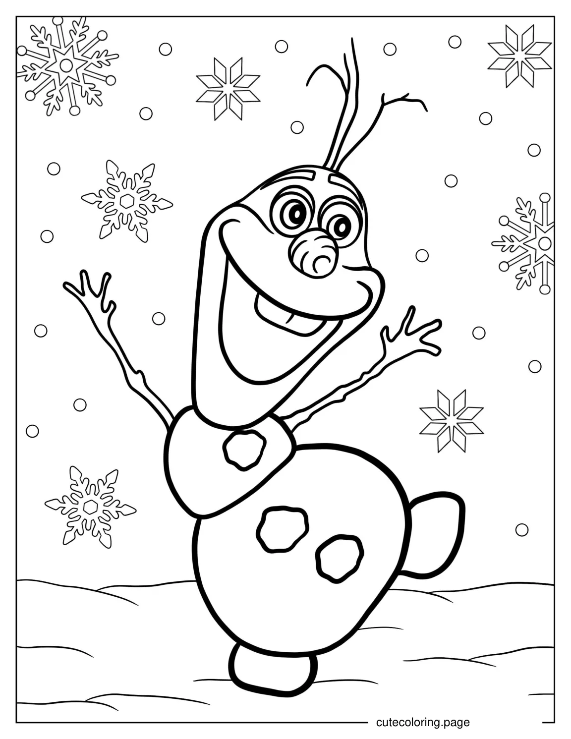 Olaf The Snowman To Color coloring page