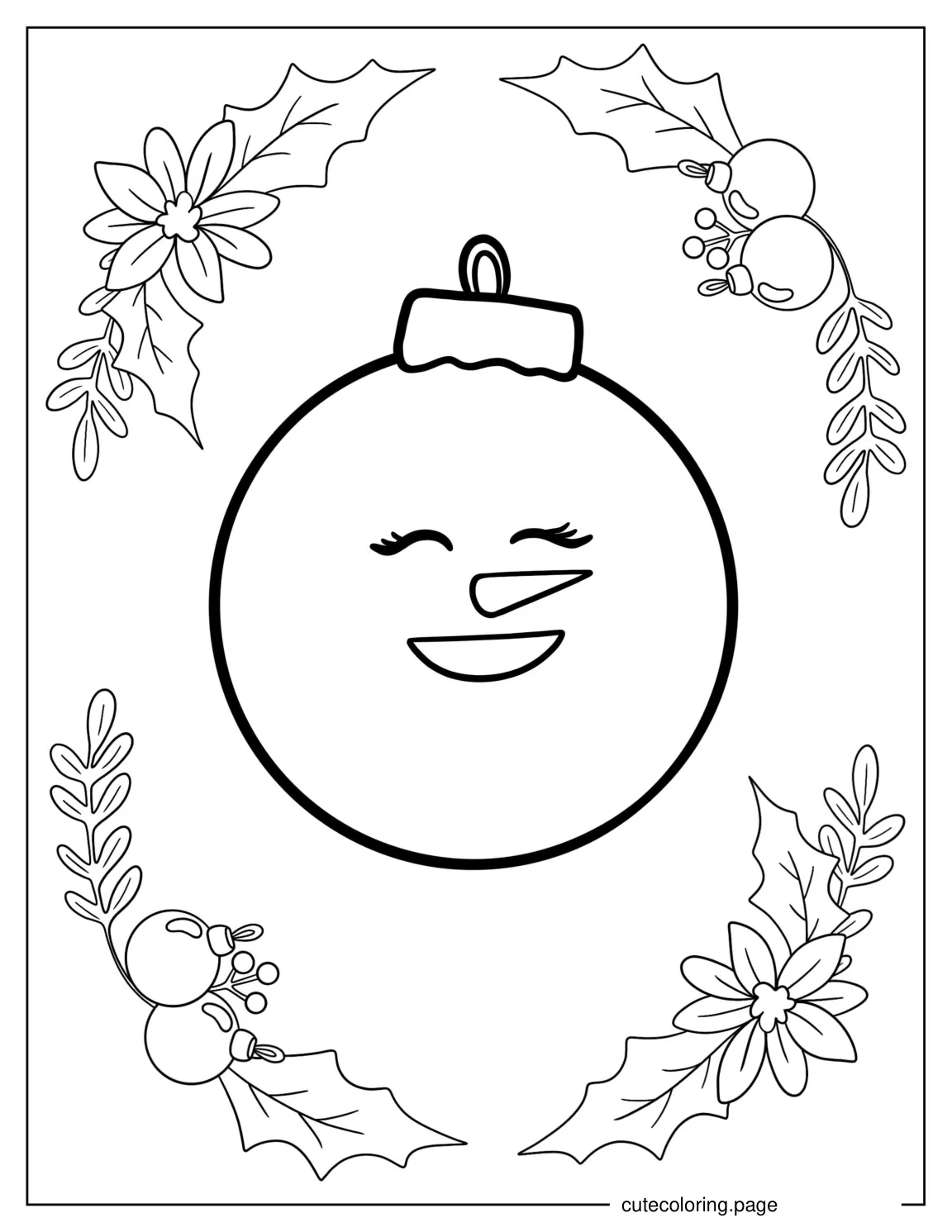 Snowman Christmas Ornament To Color coloring page