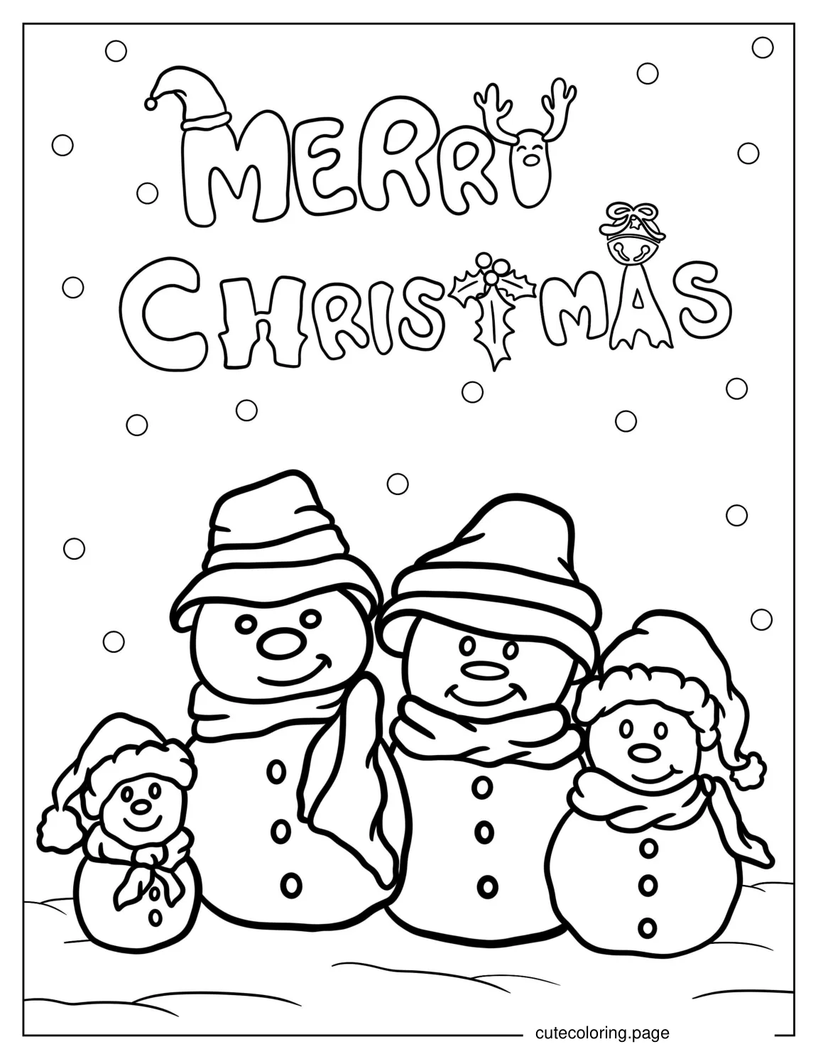 Snowman Family Coloring Sheet coloring page